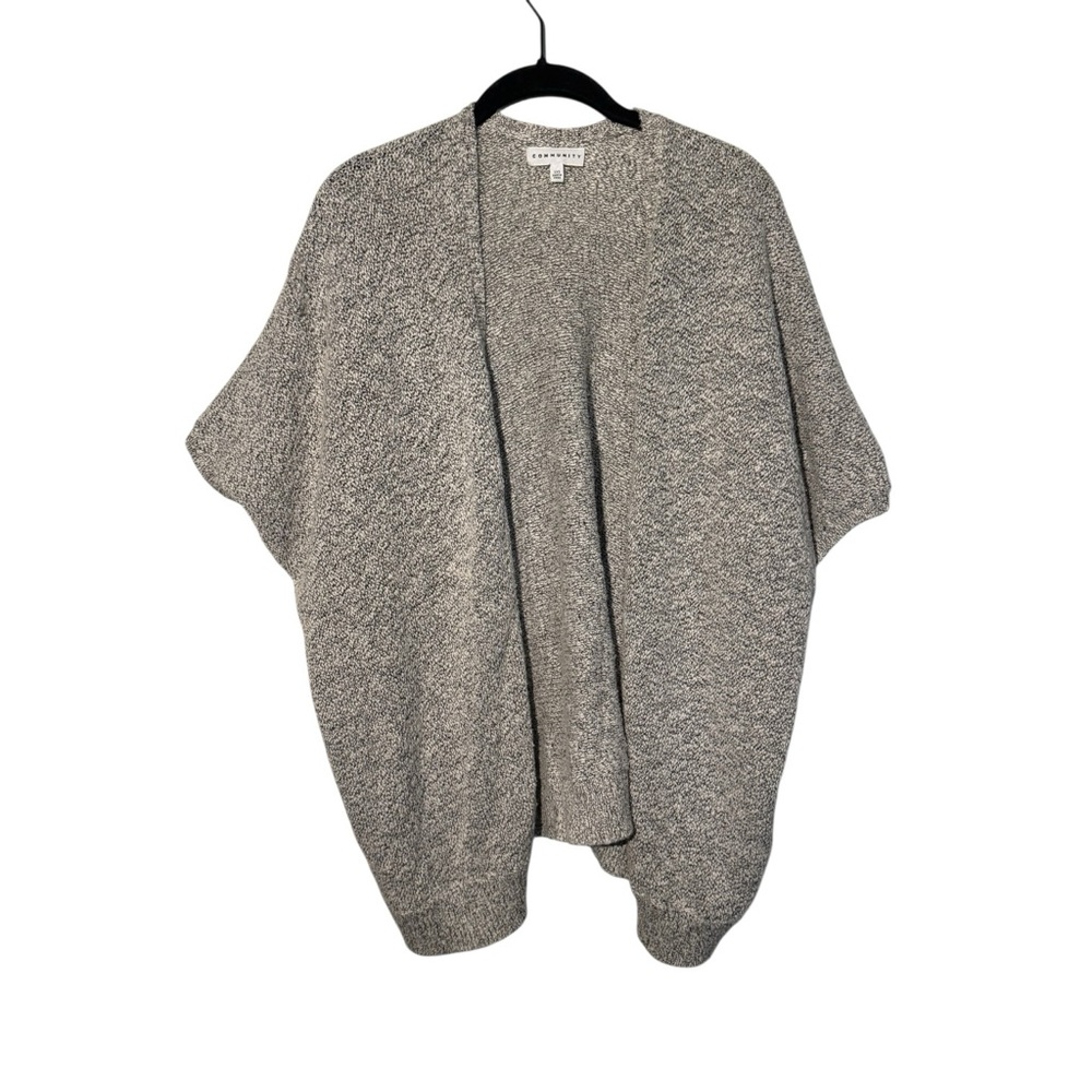 Community Size XXS Gray Marled Cardigan Open Front Sweater